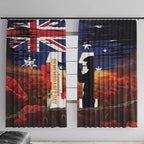 Australia Rememberance Day Window Curtain 11 November Poppy Field With Last Post