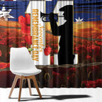 Australia Rememberance Day Window Curtain 11 November Poppy Field With Last Post