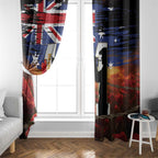 Australia Rememberance Day Window Curtain 11 November Poppy Field With Last Post
