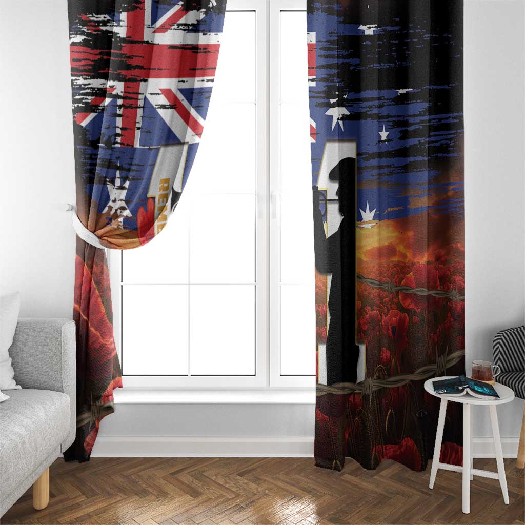 Australia Rememberance Day Window Curtain 11 November Poppy Field With Last Post