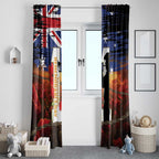 Australia Rememberance Day Window Curtain 11 November Poppy Field With Last Post