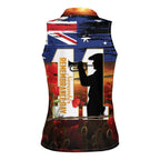 Australia Rememberance Day Women Sleeveless Polo Shirt 11 November Poppy Field With Last Post
