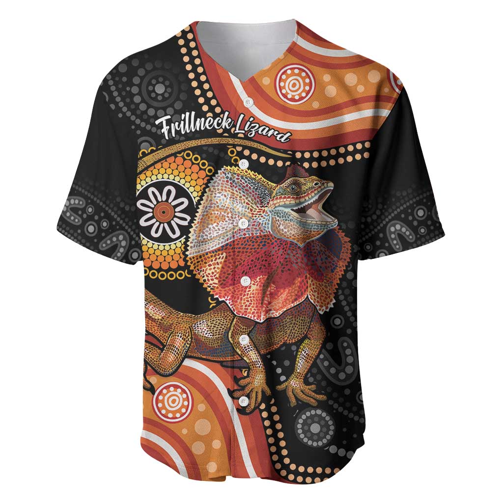 Personalised Australia Frilled Lizard Baseball Jersey Aboriginal Art