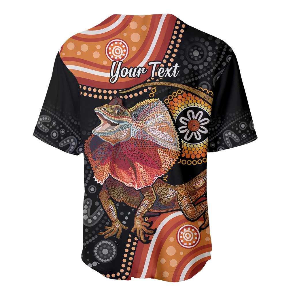Personalised Australia Frilled Lizard Baseball Jersey Aboriginal Art
