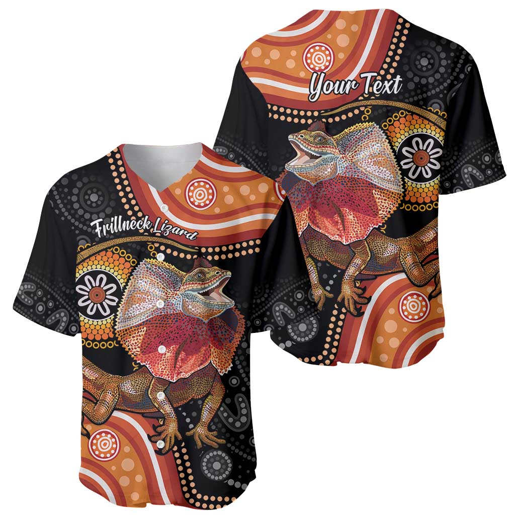 Personalised Australia Frilled Lizard Baseball Jersey Aboriginal Art