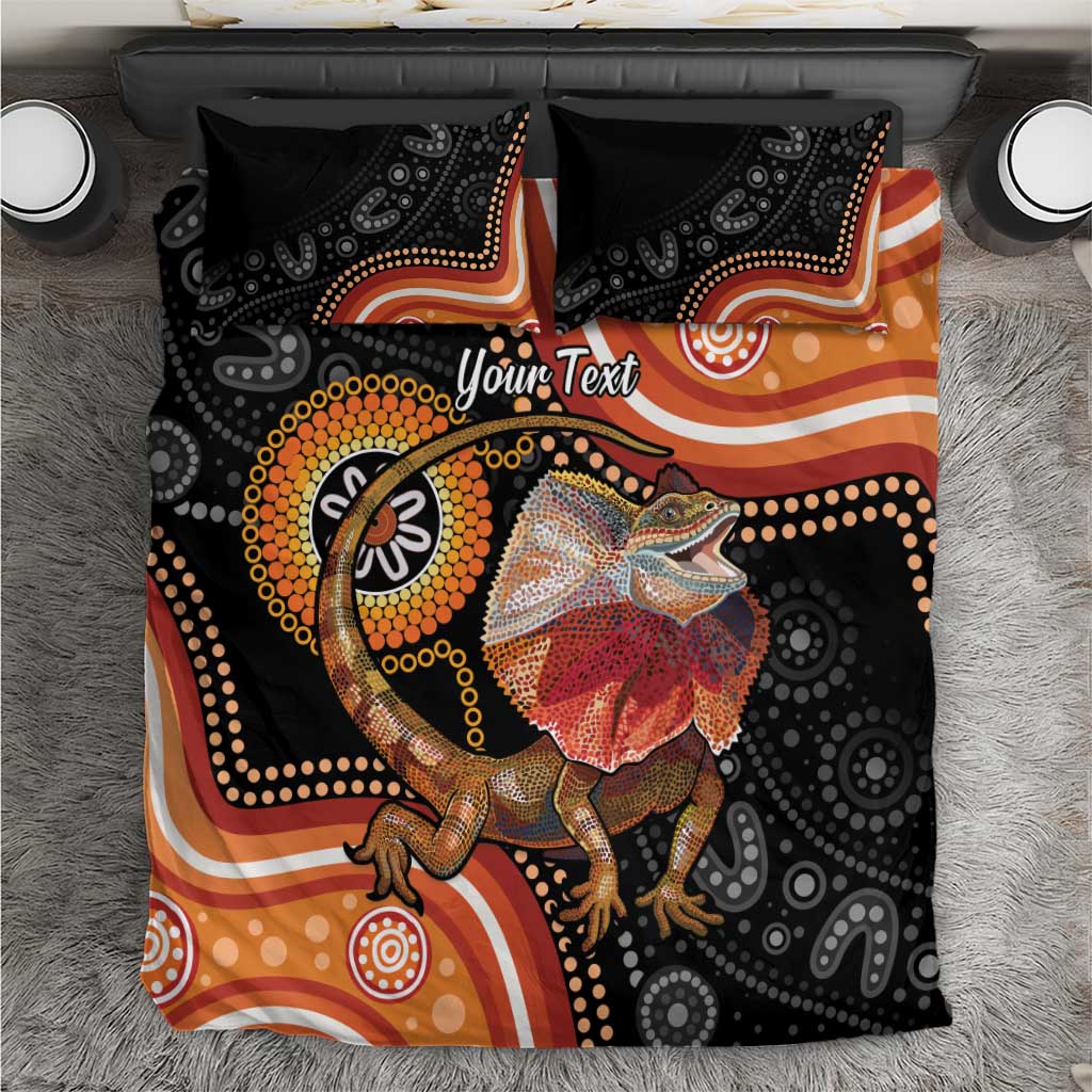 Personalised Australia Frilled Lizard Bedding Set Aboriginal Art
