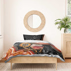 Personalised Australia Frilled Lizard Bedding Set Aboriginal Art
