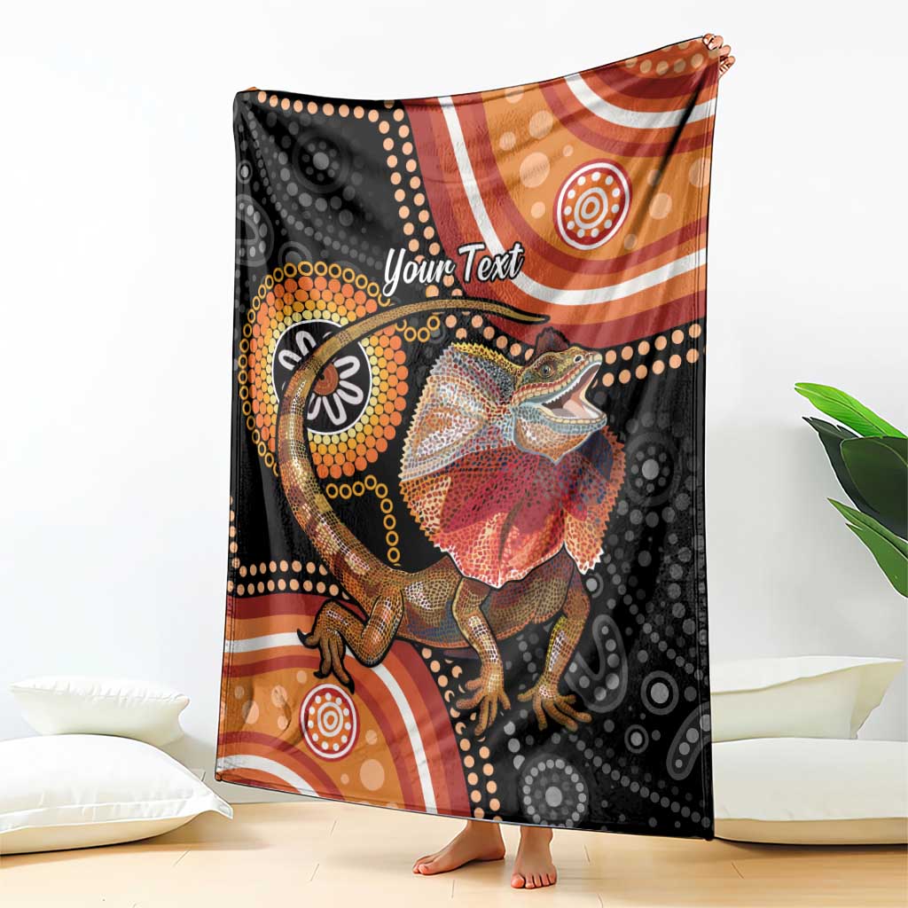 Personalised Australia Frilled Lizard Blanket Aboriginal Art