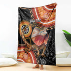 Personalised Australia Frilled Lizard Blanket Aboriginal Art