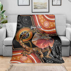 Personalised Australia Frilled Lizard Blanket Aboriginal Art