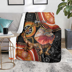 Personalised Australia Frilled Lizard Blanket Aboriginal Art