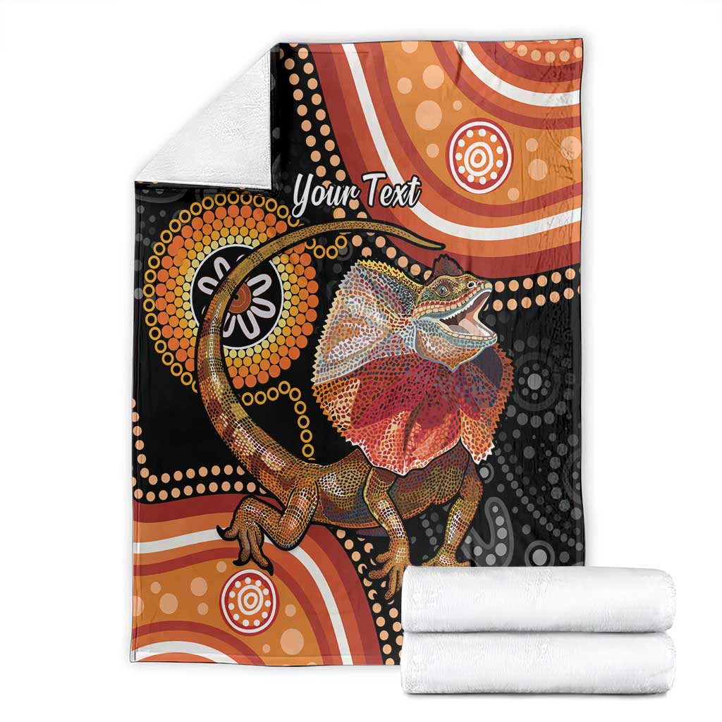 Personalised Australia Frilled Lizard Blanket Aboriginal Art