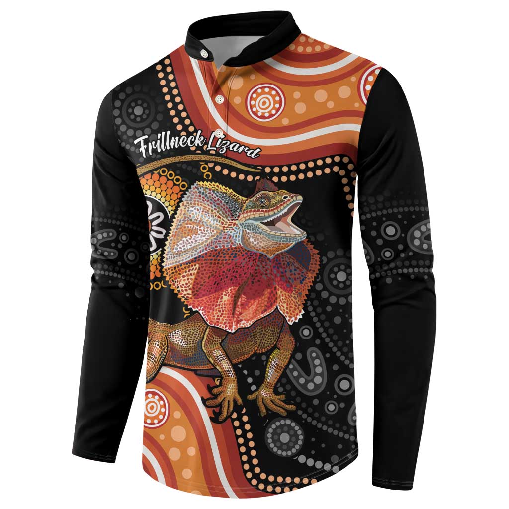 Personalised Australia Frilled Lizard Button Sweatshirt Aboriginal Art
