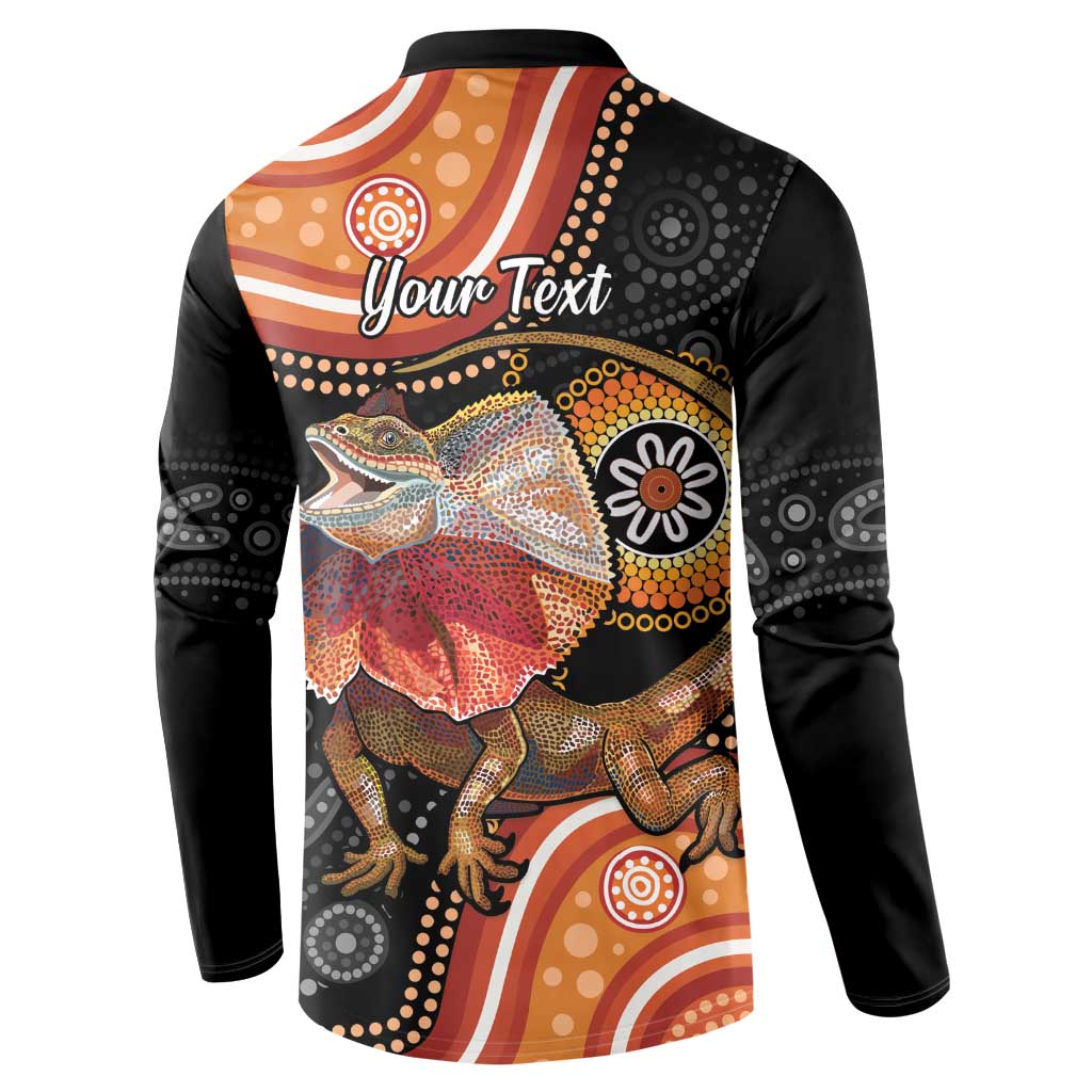 Personalised Australia Frilled Lizard Button Sweatshirt Aboriginal Art