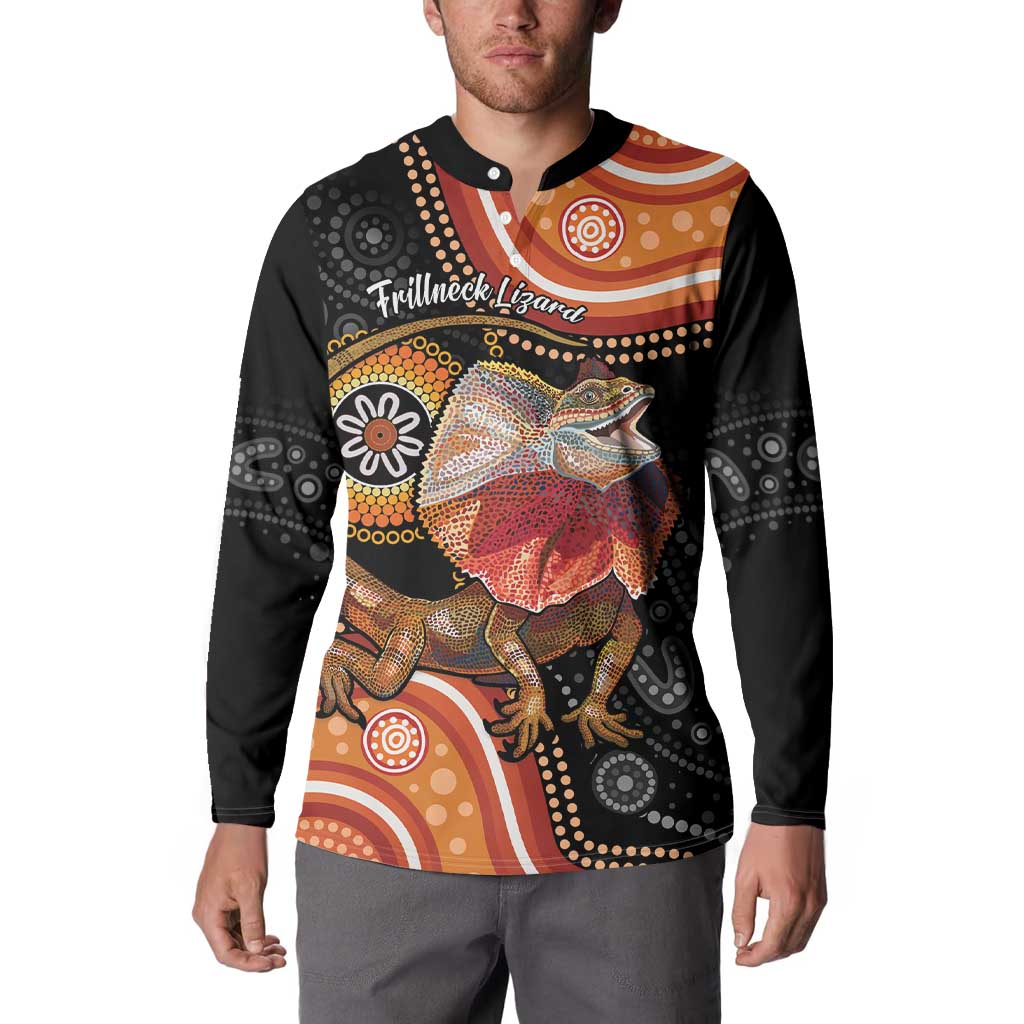 Personalised Australia Frilled Lizard Button Sweatshirt Aboriginal Art