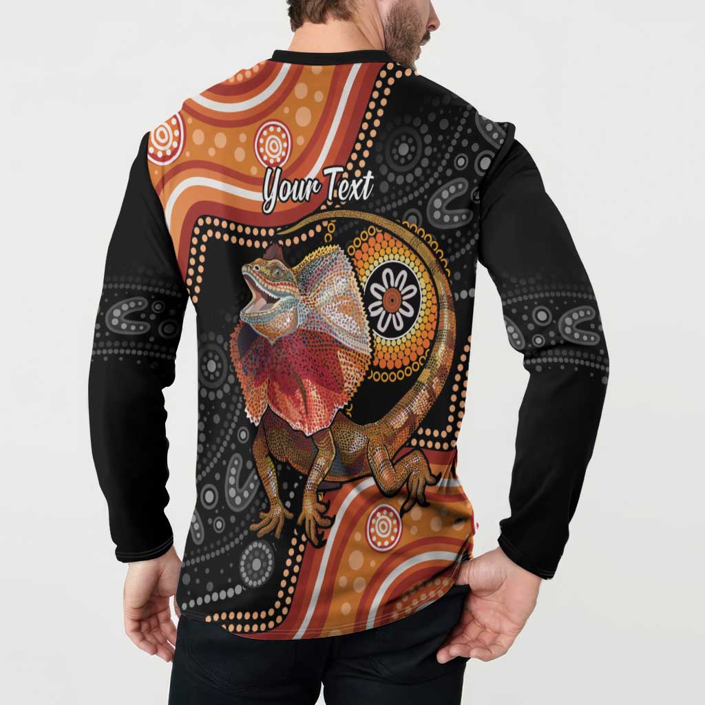 Personalised Australia Frilled Lizard Button Sweatshirt Aboriginal Art