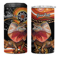 Personalised Australia Frilled Lizard 4 in 1 Can Cooler Tumbler Aboriginal Art