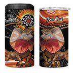 Personalised Australia Frilled Lizard 4 in 1 Can Cooler Tumbler Aboriginal Art