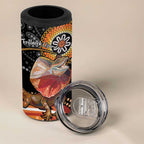 Personalised Australia Frilled Lizard 4 in 1 Can Cooler Tumbler Aboriginal Art