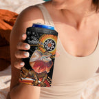 Personalised Australia Frilled Lizard 4 in 1 Can Cooler Tumbler Aboriginal Art