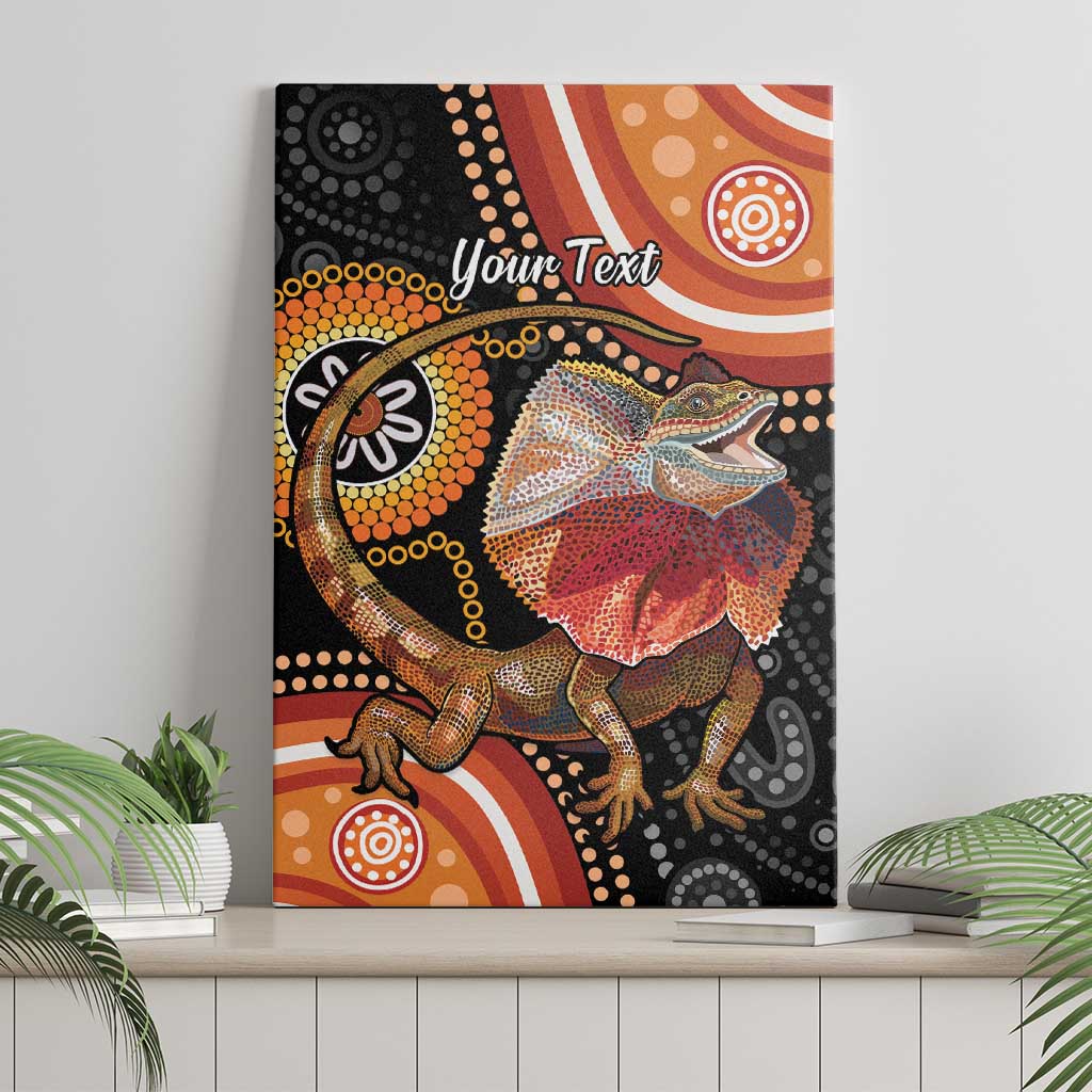 Personalised Australia Frilled Lizard Canvas Wall Art Aboriginal Art
