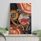Personalised Australia Frilled Lizard Canvas Wall Art Aboriginal Art