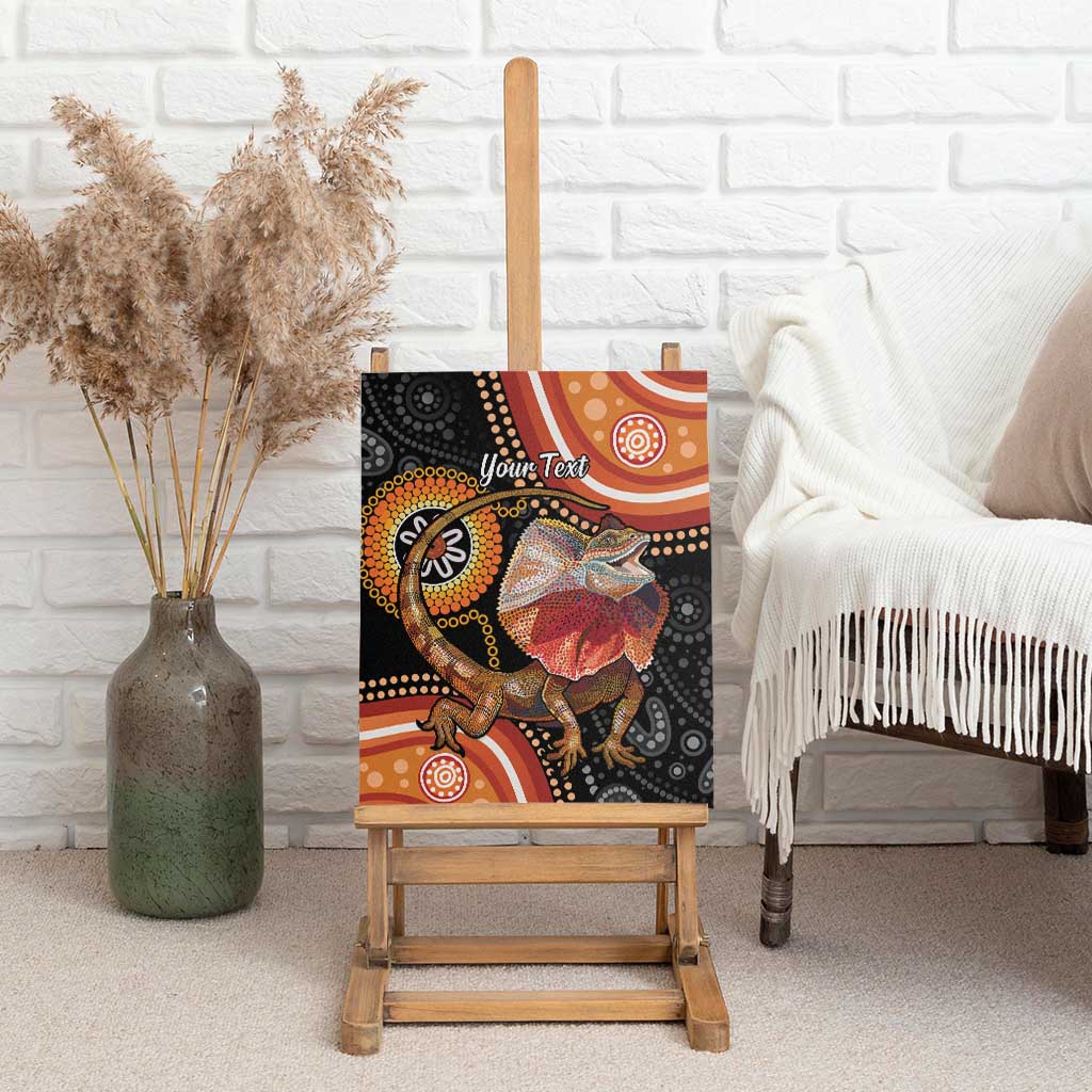 Personalised Australia Frilled Lizard Canvas Wall Art Aboriginal Art