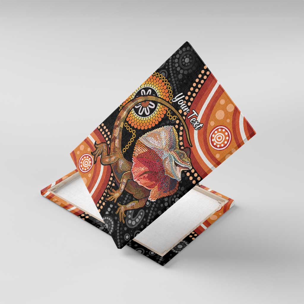 Personalised Australia Frilled Lizard Canvas Wall Art Aboriginal Art