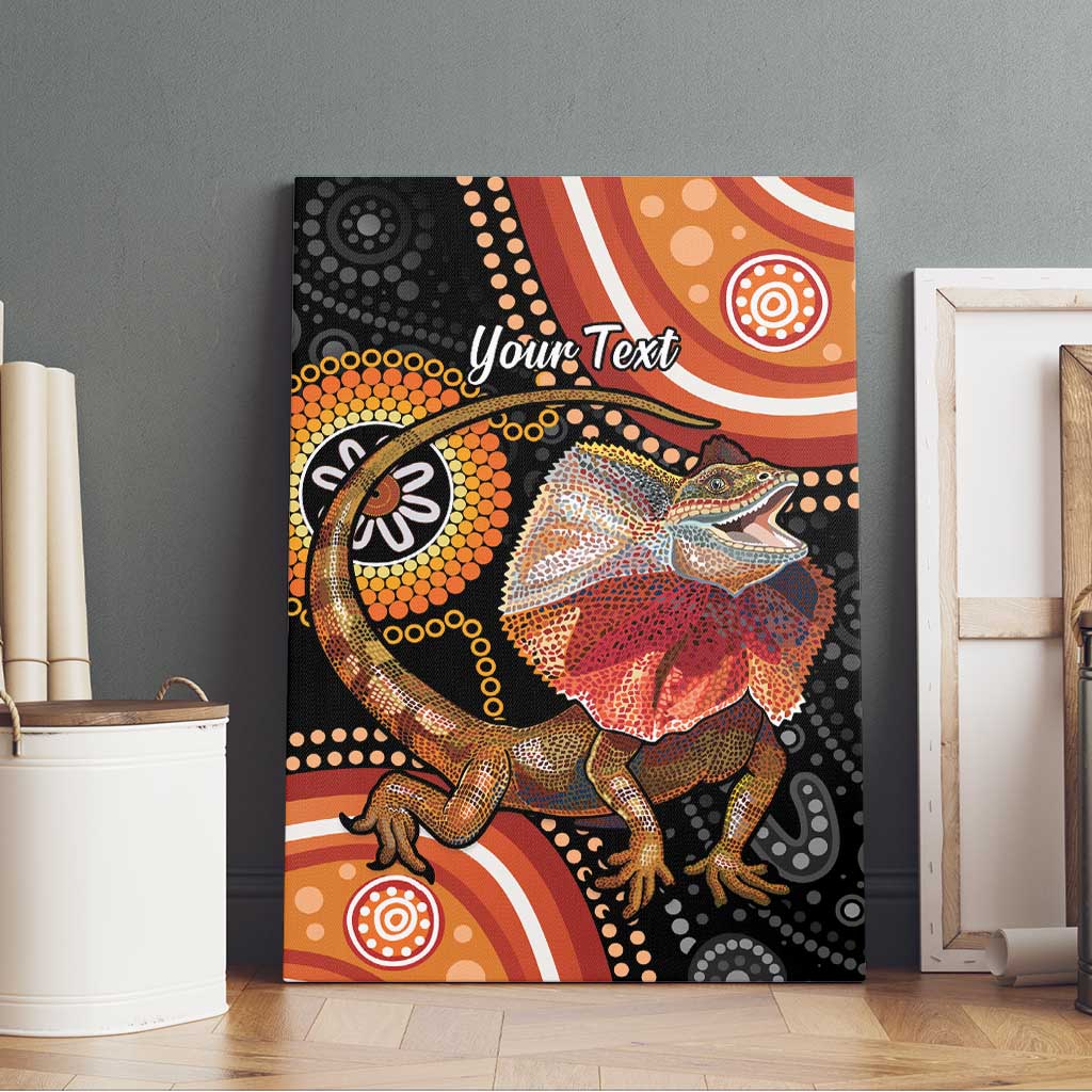 Personalised Australia Frilled Lizard Canvas Wall Art Aboriginal Art