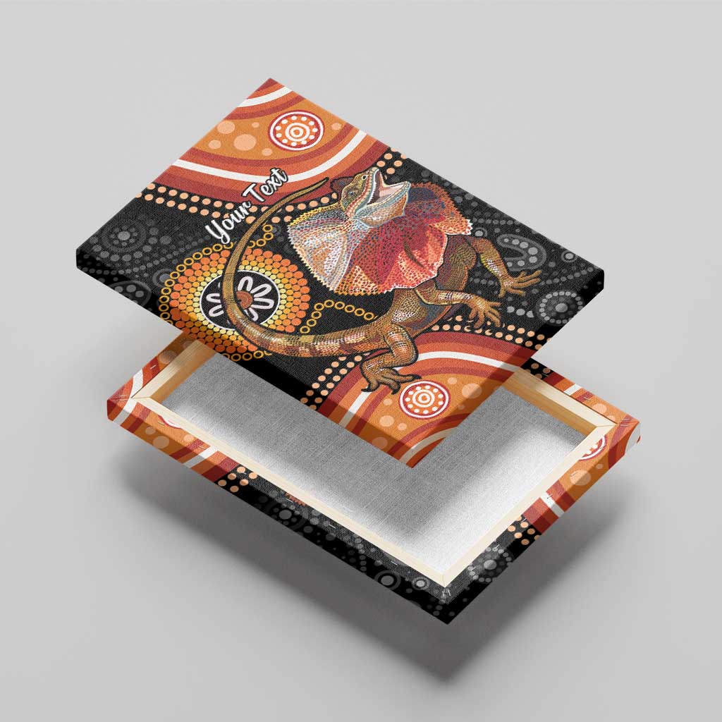 Personalised Australia Frilled Lizard Canvas Wall Art Aboriginal Art