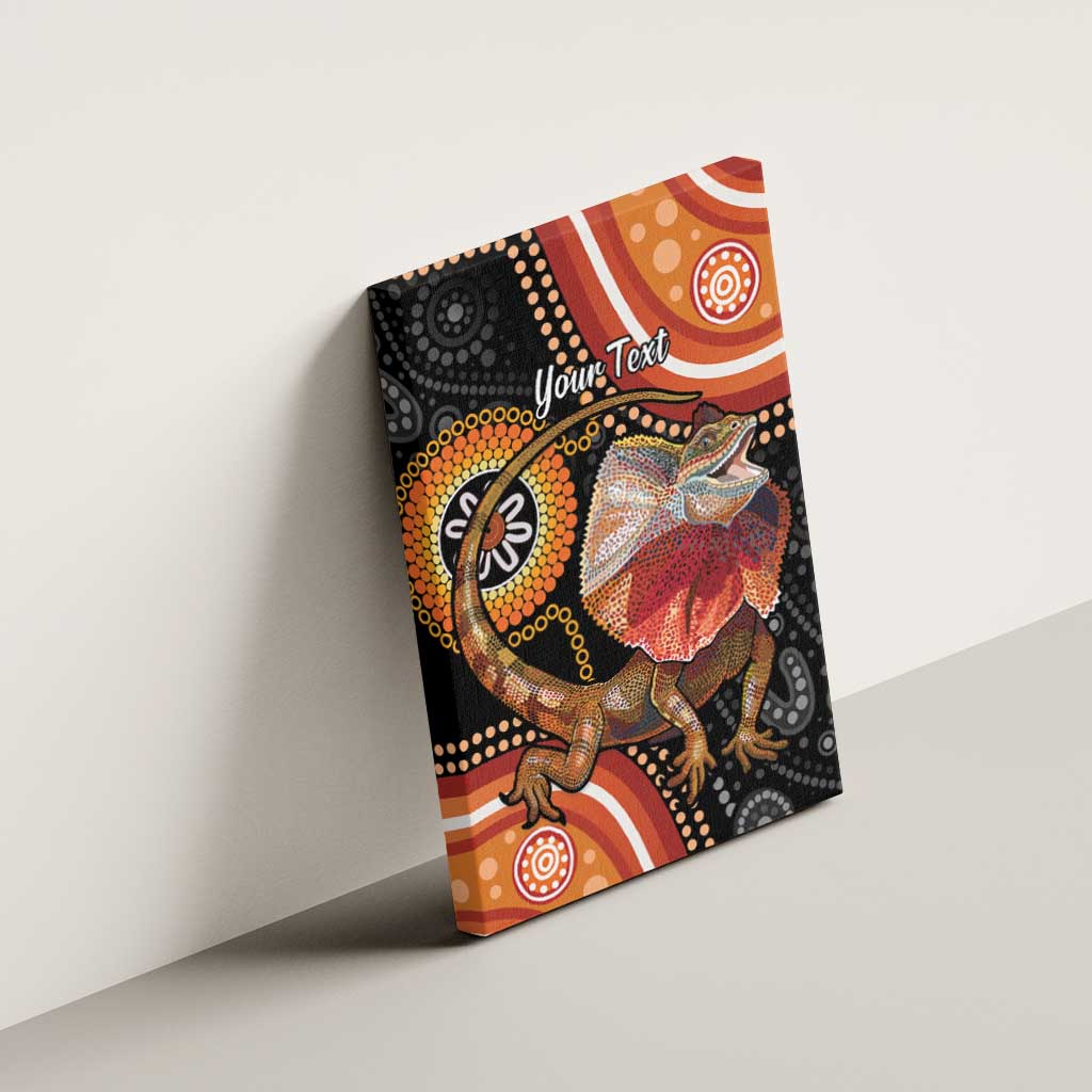 Personalised Australia Frilled Lizard Canvas Wall Art Aboriginal Art