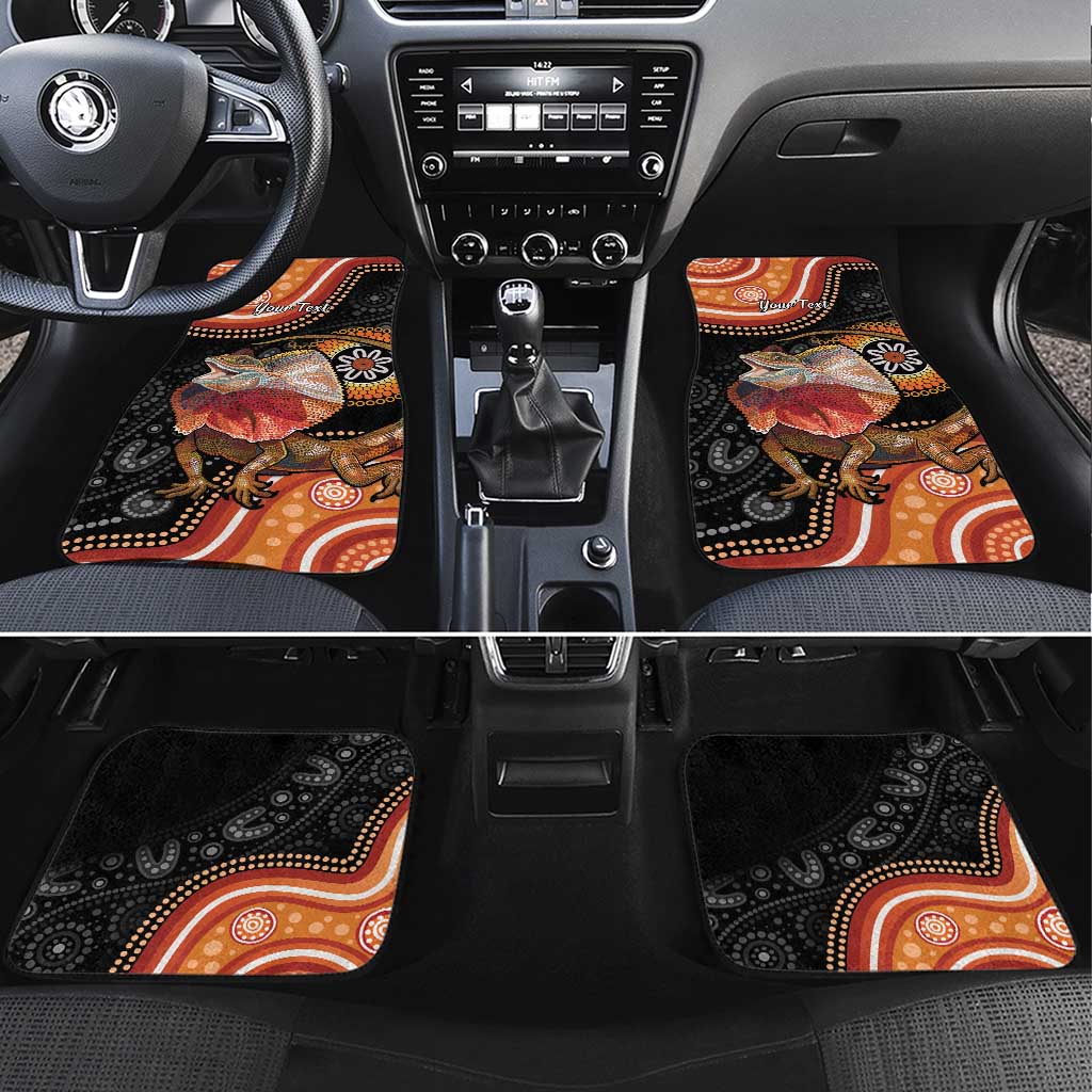 Personalised Australia Frilled Lizard Car Mats Aboriginal Art