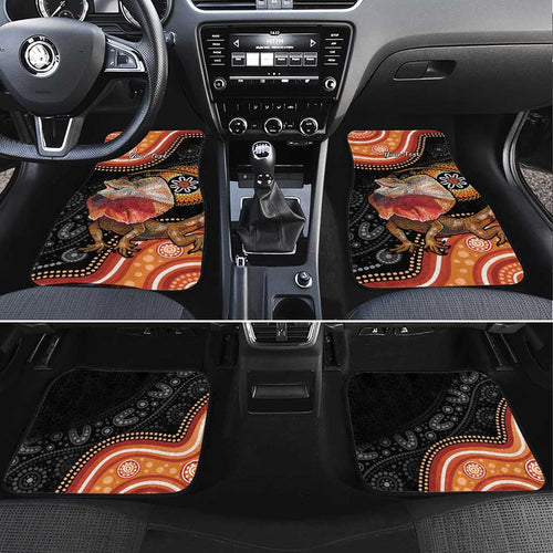 Personalised Australia Frilled Lizard Car Mats Aboriginal Art
