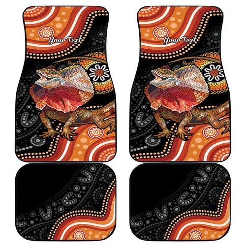 Personalised Australia Frilled Lizard Car Mats Aboriginal Art
