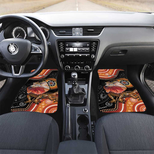 Personalised Australia Frilled Lizard Car Mats Aboriginal Art