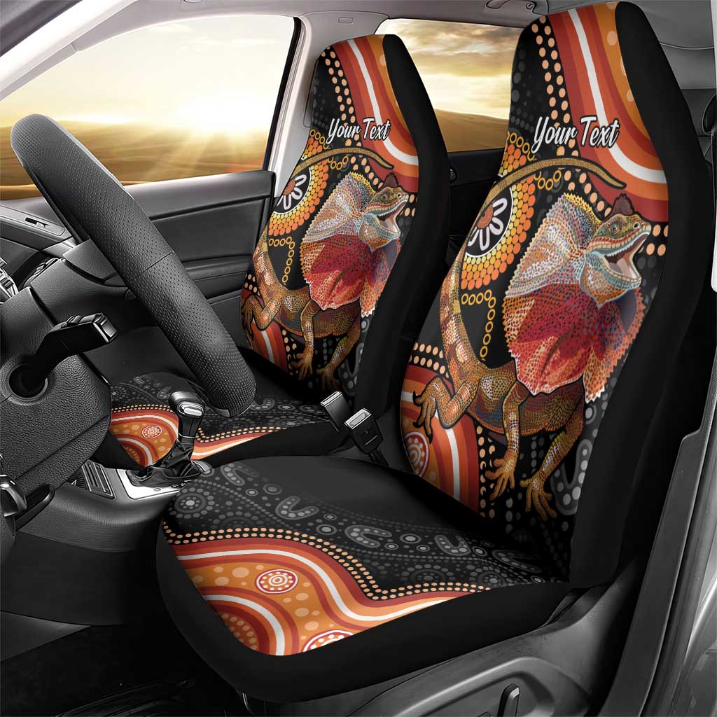 Personalised Australia Frilled Lizard Car Seat Cover Aboriginal Art