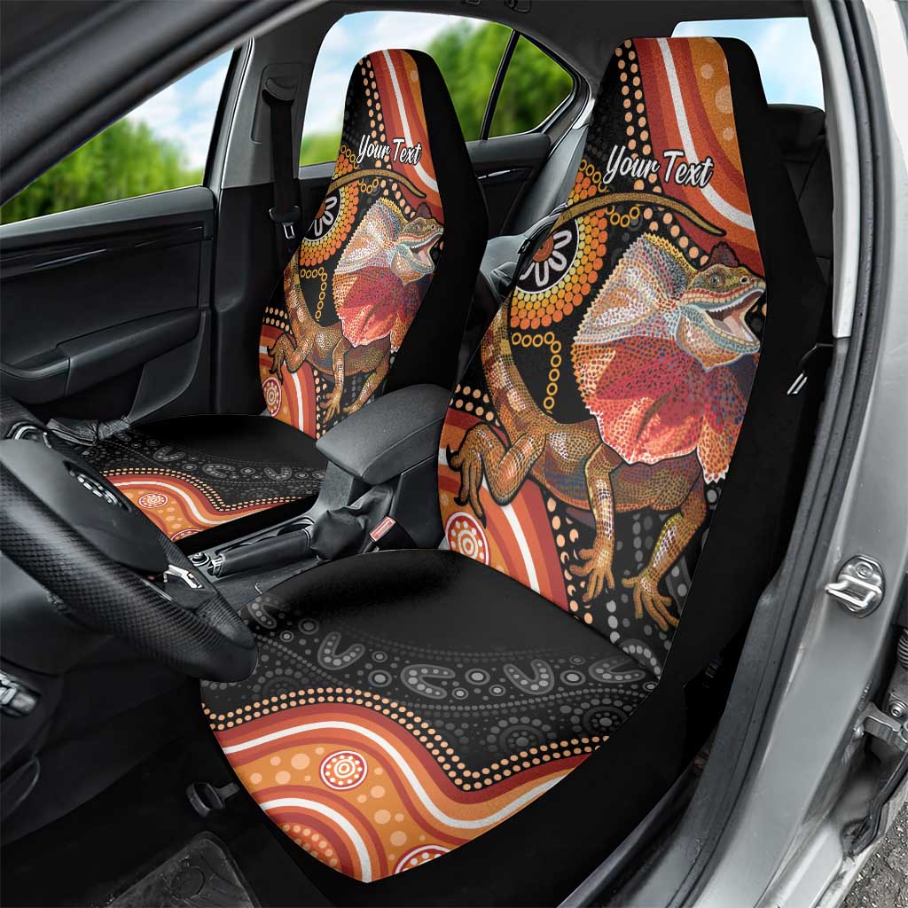 Personalised Australia Frilled Lizard Car Seat Cover Aboriginal Art