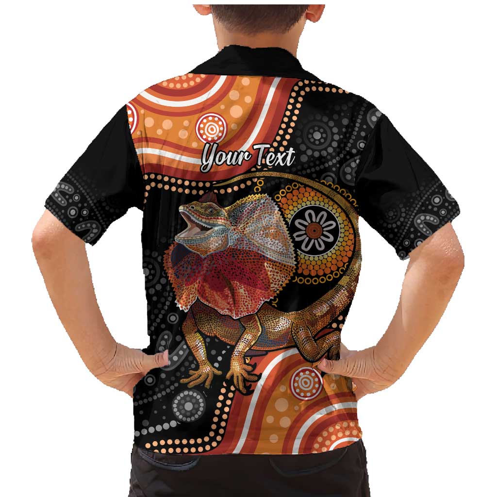 Personalised Australia Frilled Lizard Family Matching Mermaid Dress and Hawaiian Shirt Aboriginal Art