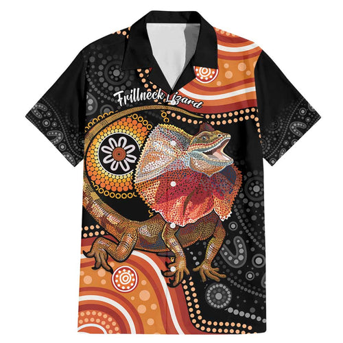 Personalised Australia Frilled Lizard Family Matching Mermaid Dress and Hawaiian Shirt Aboriginal Art