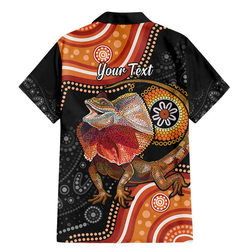 Personalised Australia Frilled Lizard Family Matching Mermaid Dress and Hawaiian Shirt Aboriginal Art