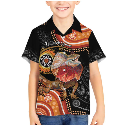 Personalised Australia Frilled Lizard Family Matching Mermaid Dress and Hawaiian Shirt Aboriginal Art