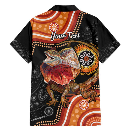 Personalised Australia Frilled Lizard Family Matching Summer Maxi Dress and Hawaiian Shirt Aboriginal Art