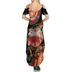 Personalised Australia Frilled Lizard Family Matching Summer Maxi Dress and Hawaiian Shirt Aboriginal Art