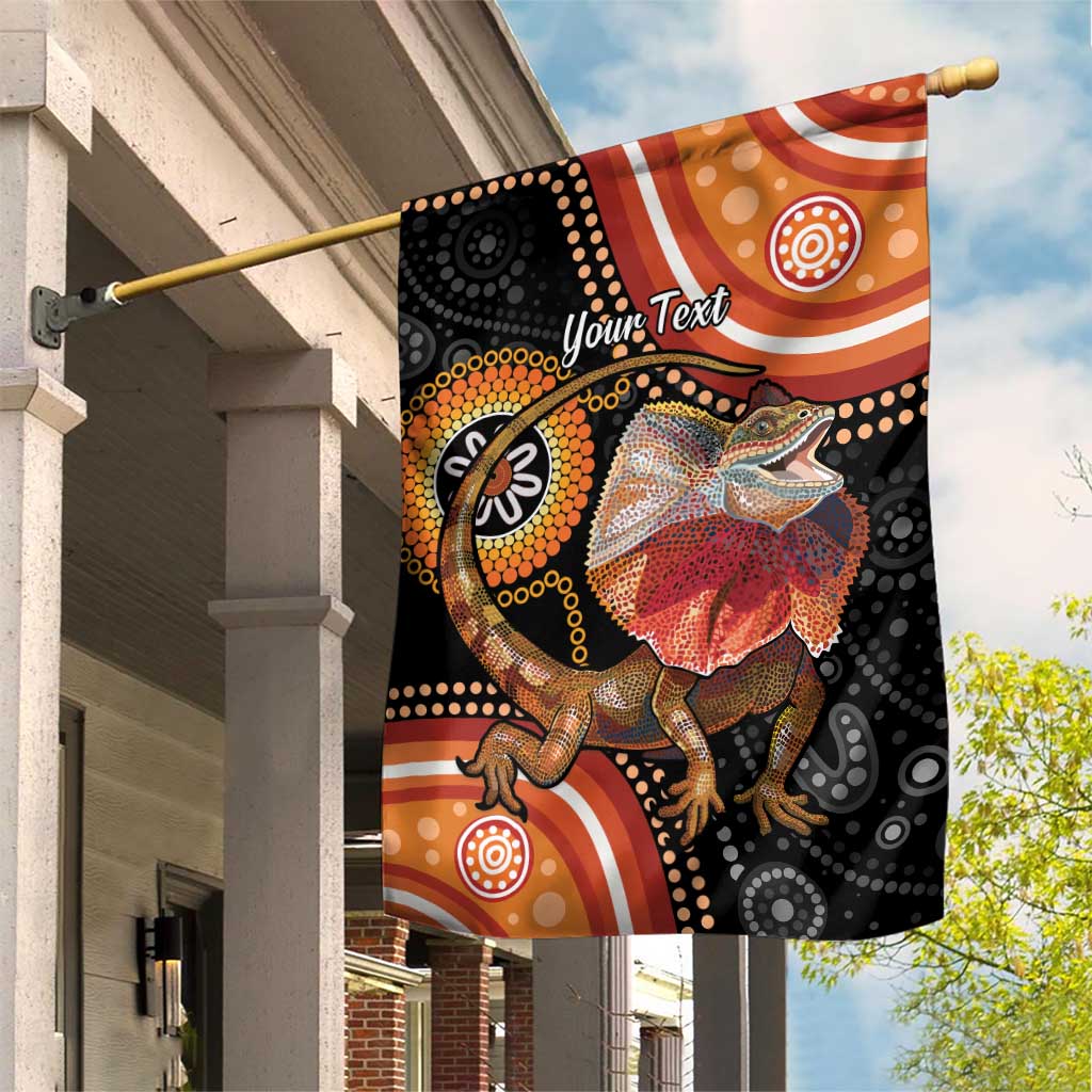 Personalised Australia Frilled Lizard Garden Flag Aboriginal Art