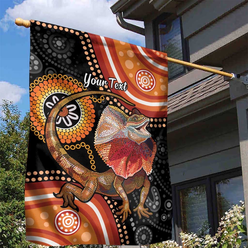 Personalised Australia Frilled Lizard Garden Flag Aboriginal Art