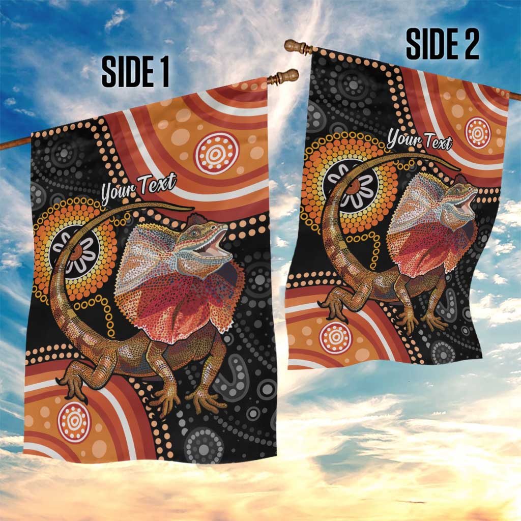 Personalised Australia Frilled Lizard Garden Flag Aboriginal Art