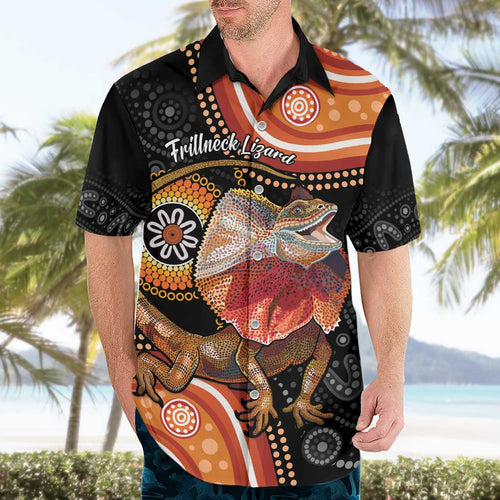 Personalised Australia Frilled Lizard Hawaiian Shirt Aboriginal Art
