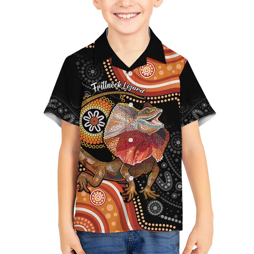 Personalised Australia Frilled Lizard Hawaiian Shirt Aboriginal Art