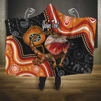 Personalised Australia Frilled Lizard Hooded Blanket Aboriginal Art