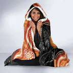 Personalised Australia Frilled Lizard Hooded Blanket Aboriginal Art
